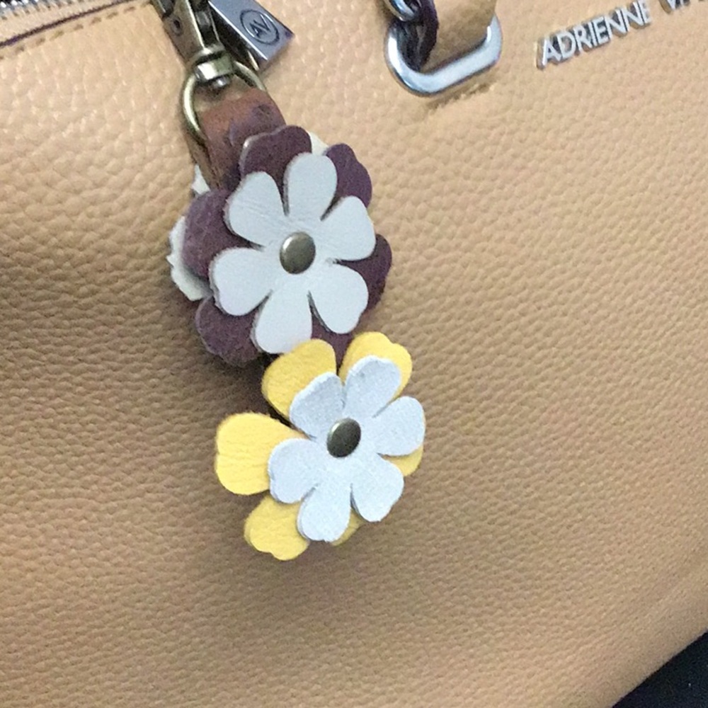 Leather Flower Handbag Charm